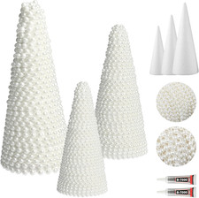 3 Set Christmas Tabletop Tree Crafts Kits DIY Foam Cone Christmas Tree Centerpie