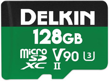 Delkin Devices 128GB Power Micro SD Card UHS-II (U3/V90) - 300Mb/S Read, 250Mb/S