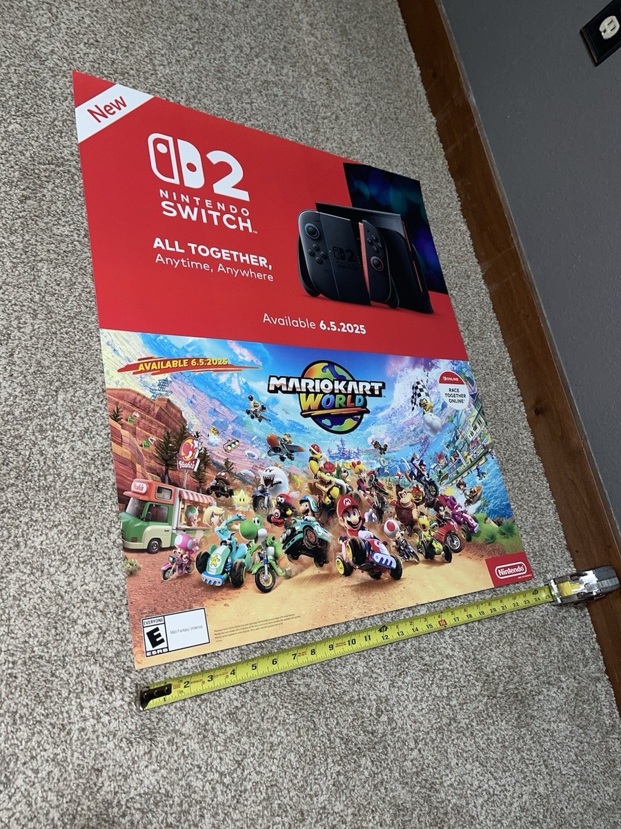Mario Kart World 2FT Poster /Nintendo Switch 2 2FT Promo Poster