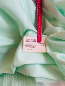 LOVELY!! VTG 60'S MINT GREEN BOMBSHELL LACE  CHIFFON MINI SLIP NIGHTGOWN*36 S