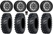 Valor V14 14" Wheels Dark Tint 30" MT911 Tires Kawasaki Mule Pro FXT  KRX