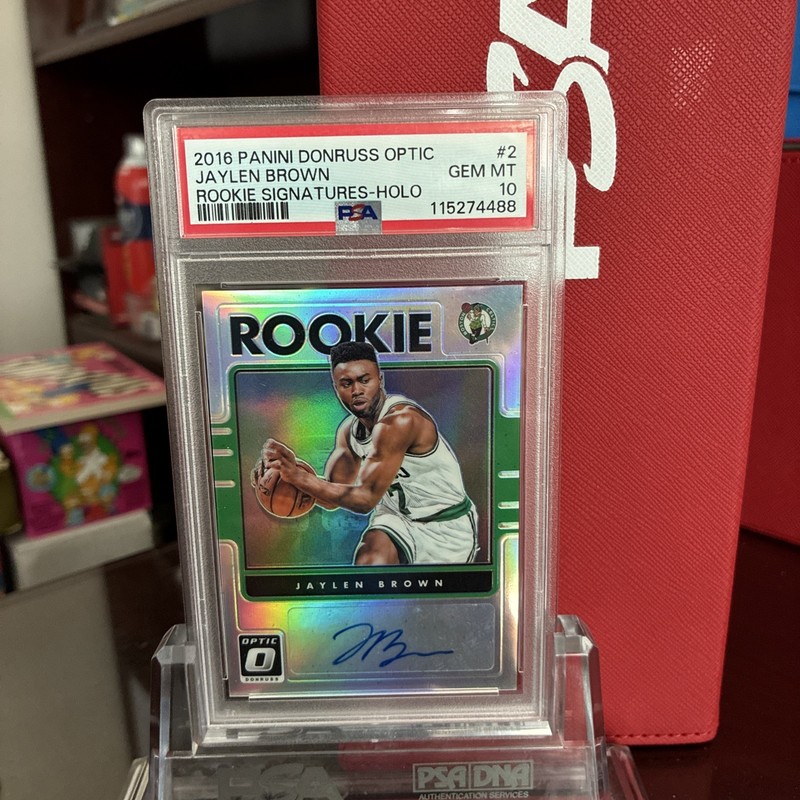 2016 Donruss Jaylen Brown Rookie Signed Auto Holo PSA 10 LeBron James Teammate!