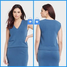 XS - Womens Sandwash Vest - A New Day - Blue