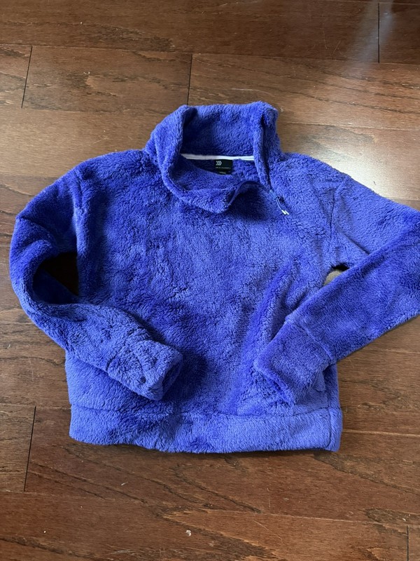 All In Motion Size Large 10–12 Kids, Girls Purple Fleece Pullover Sweatshirt