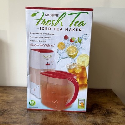 Mr Coffee Fresh Tea Iced Tea Maker with Pitcher Red 3 Quart