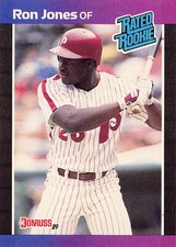 Ron Jones 1989 Donruss 40 Philadelphia Phillies Rookie Baseball Card. rookie card picture