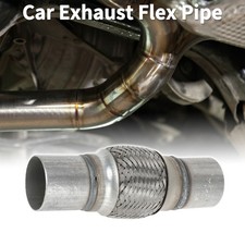 Car Exhaust Flex Pipe 2.08 Inch OD Flexible Braided Exhaust Tube Silver Tone