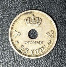 Norway Norwegian 1950 - 25 Ore - Haakon VII Copper-nickel Coin -