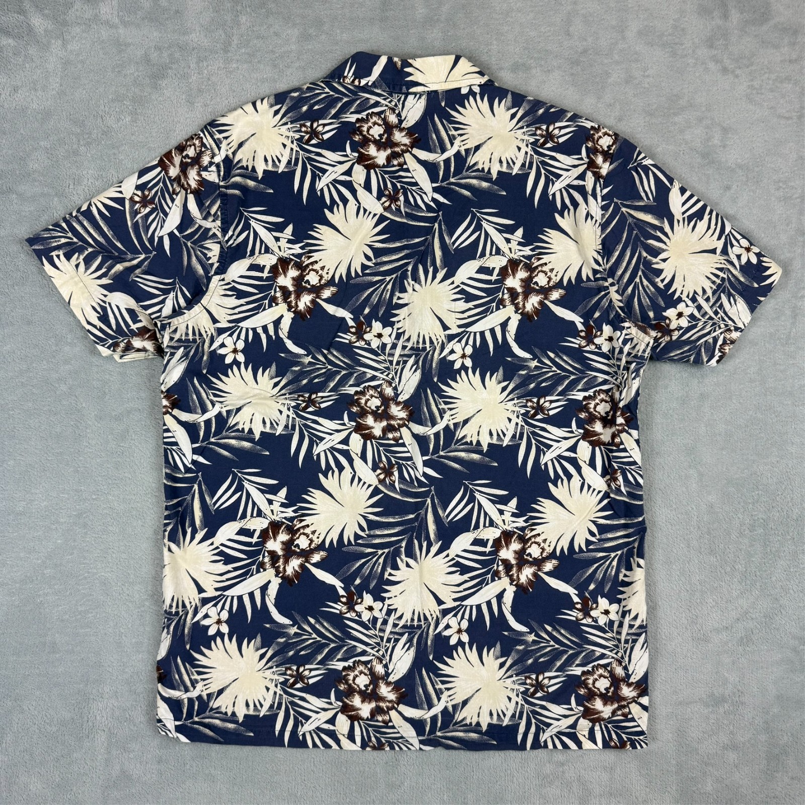 Vintage Dickies Rivervale Floral Blue White Medium Button Up Short Sleeve Shirt image 8