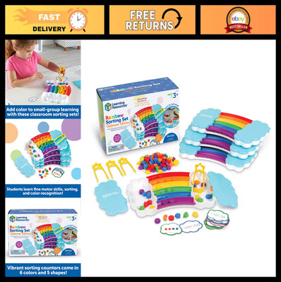 Learning Resources Rainbow Sorting Set Classroom Edition - Toddler Sensory Bin T