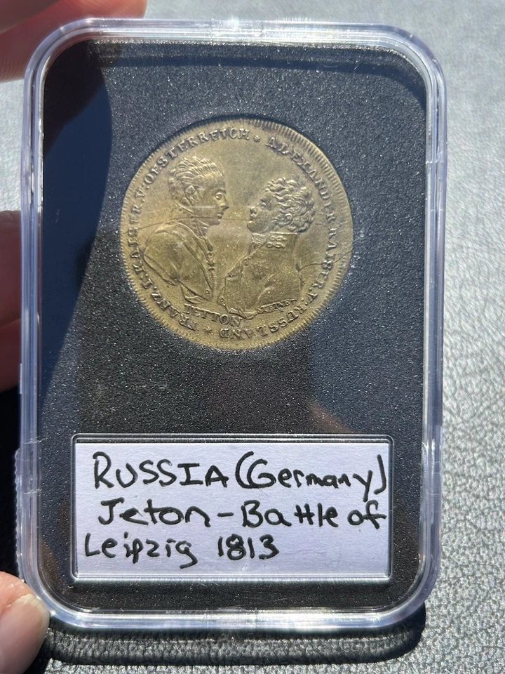 Наполеон 1813 Россия Австрия Александр I битвы за Лейпциг медаль ietton победы - Изображение 3 из 3