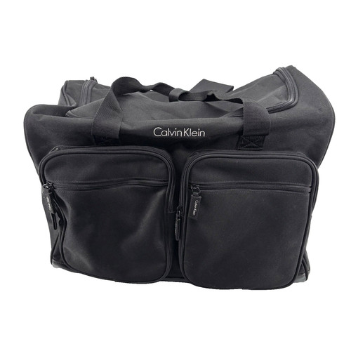 Calvin Klein Duffle Bag Black Canvass 18 Inches Long w/ Shoulder Strap