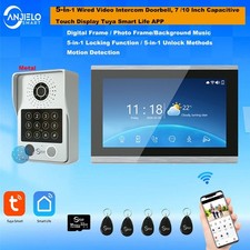 5-in-1 Wired Video Door Phone, 10" Touch Screen, Tuya APP Remote Unlock, Motion
