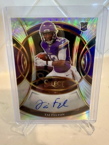 2025 Panini Select Tai Felton Rookie Silver Prizm RC Auto #RSI-TAF Vikings