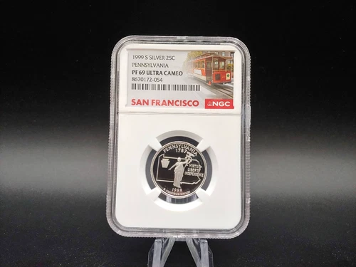 1999-S NGC PF69 Ultra Cameo Silver PENNSYLVANIA State Quarter - Free Shipping!