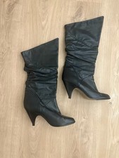 VTG 1980  s Leather Women  s Size 6.5 2 Inch Heeled Boots Made In USA