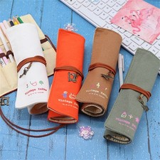 Pen Bag Roll Up Pen Bag 12 Holes Roll Pencil Bag  Makeup Wrap Holder