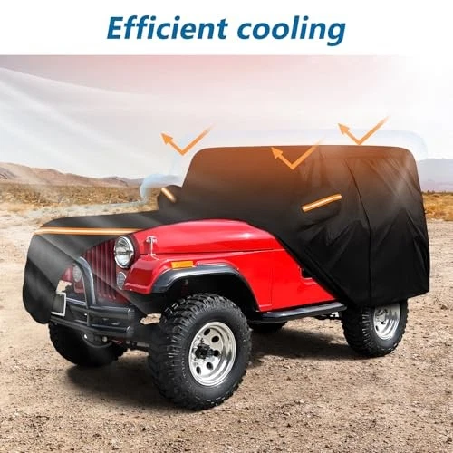 For Jeep CJ5 1955-1983 Waterproof Car Cover All Weather 6 Layers with Zipper Foto 4 de 4