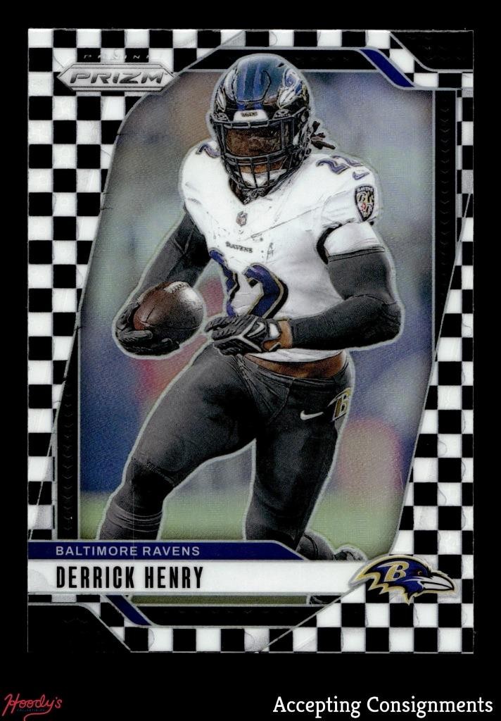 2024 Panini Prizm Prizms Black and White Checker #20 Derrick Henry SP Ravens