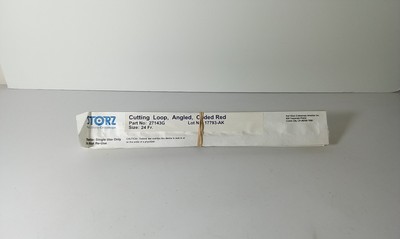 LOT OF 2 KARL STORZ 27143G ANGLED CUTTING LOOP, CODED RED 24FR