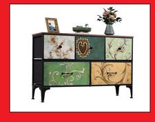 WLIVE Kommode mit 5 Schubladen, Aufbewahrungs-Organizer mit Stoffbehältern