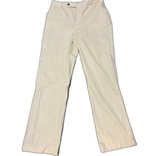 Lauren Ralph Lauren Pants 8 Cream Brushed Cotton Straight Leg Business Casual