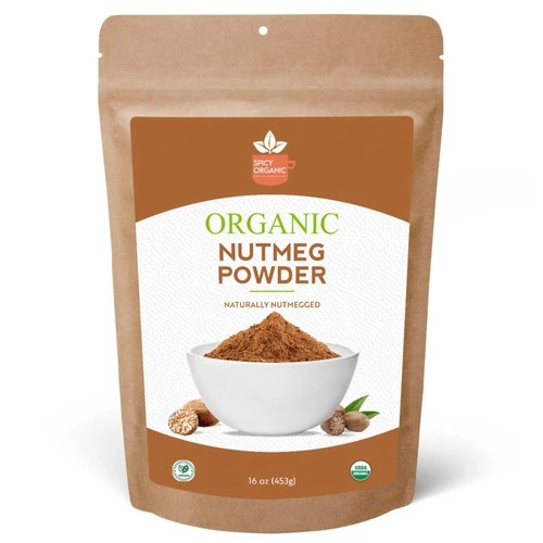 Organic Nutmeg Powder Ground Non-GMO USDA Spice Baking Cooking Sweet Savory