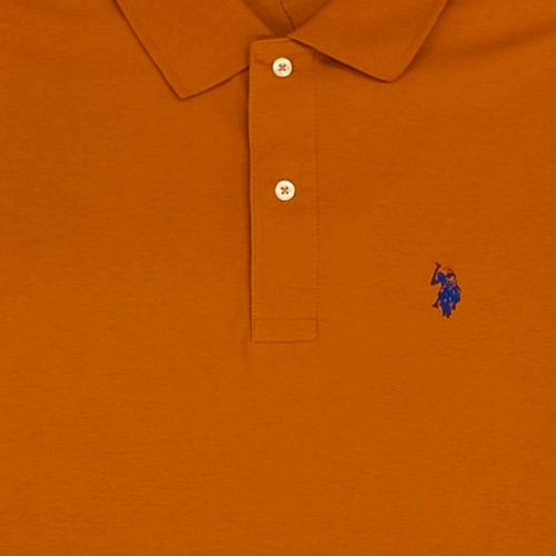 U.S. Polo Assn. Tall Mens Orange & Blue Regular Fit Short Sleeve Polo Shirt LT - 第 2/2 張圖片