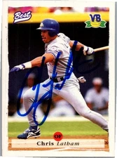 1995 -Chris Latham- Best Autograph/Signed/Auto Baseball Card #76 Dodgers