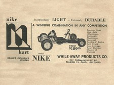 Vintage  Very Rare 1961 Nike Kart Go-Kart Ad