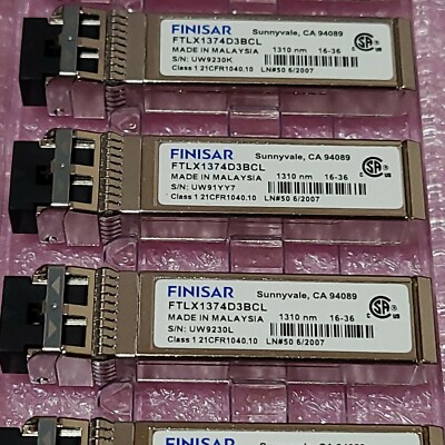 Brand NEW FINISAR 10Gb 1km Single Mode 1310nm LR SFP+ Transceiver FTLX1374D3BCL
