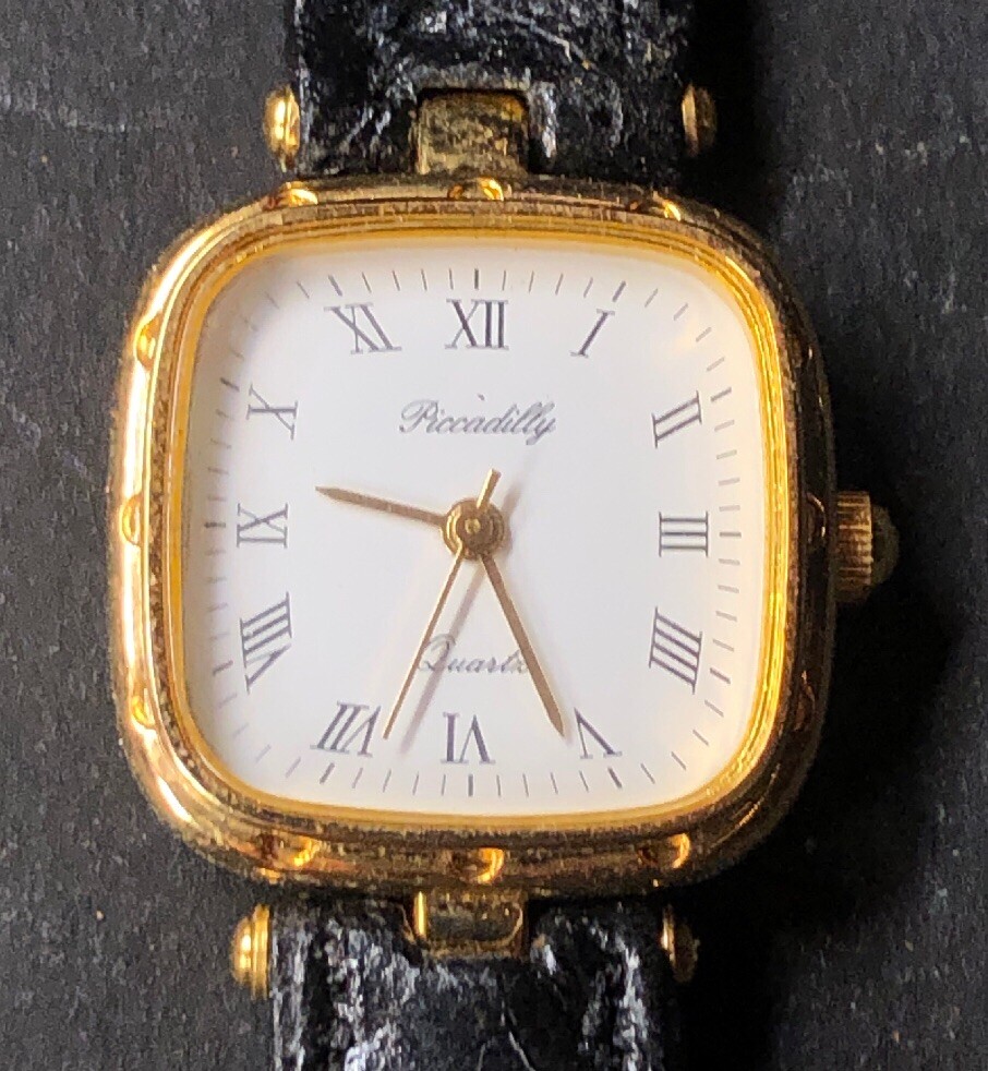 Montre Femme Vintage SKC Quartz - Bracelet Cuir Noir, Pile Neuve, Boîtier 24mm