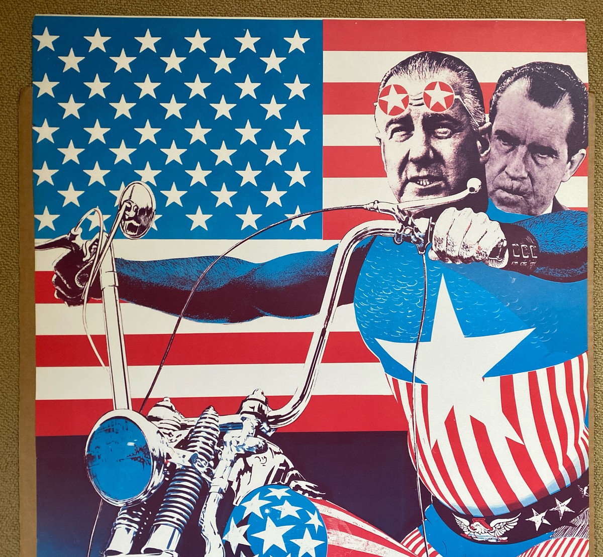 Richard Nixon Chopper Poster Original Vintage Bob Dará Agnew