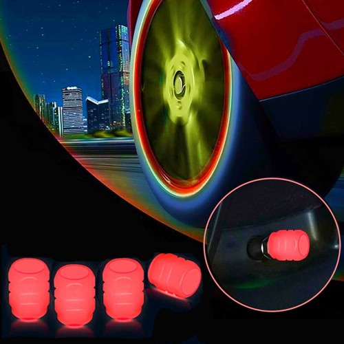 Tyre Valve Caps Luminous Car Vehicle Wheel Dust Caps Glow in the Dark UK - Picture 2 of 9
