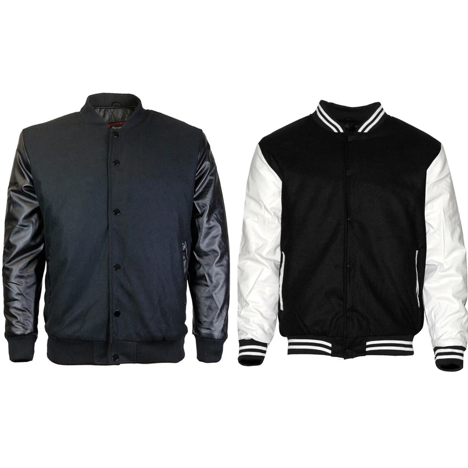 Chaqueta Para Hombre Premium Clásica Botón a Presión De Colección Béisbol Letterman Universitario