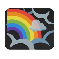 Rainbow Cloud Mouse Pad - Colorful Office Decor