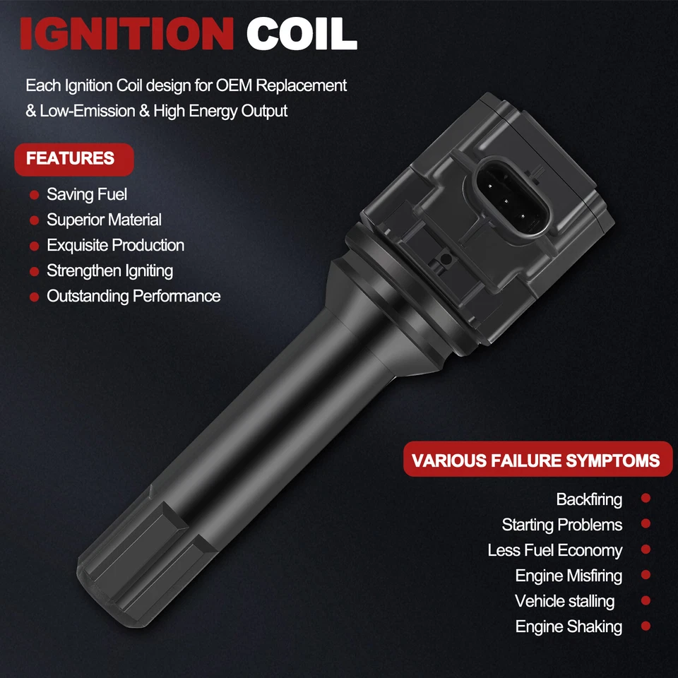 CCIYU 4 Ignition Coil + 4 Spark Plug For 2013-2014 Scion FR-S Subaru BRZ 2.0L H4 - Image 2 of 4