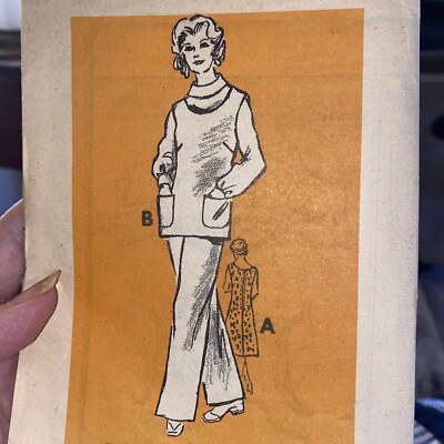 Vintage Let s Sew Pant Suit Pattern 4665 Size 14 Cut Complete 