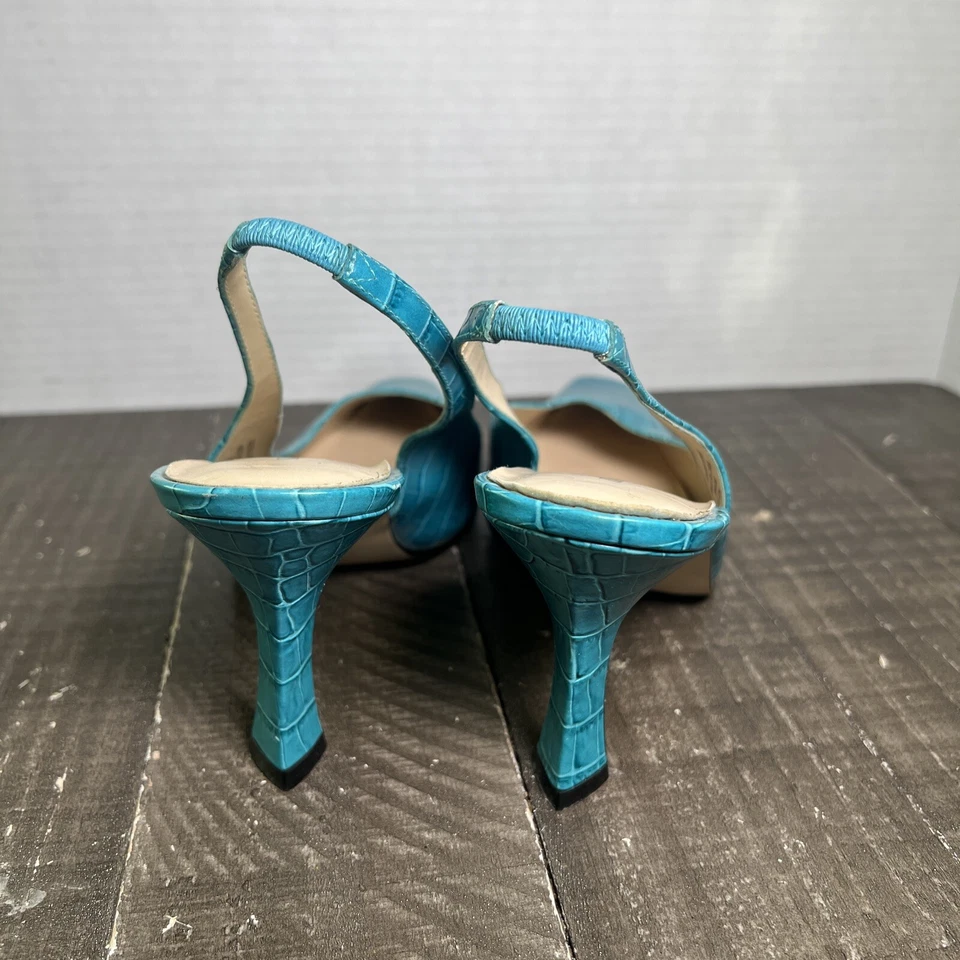 Karen Scott Mason 8 1/2 Mujer Cuero Serpiente Azul Claro Tacones Foto 3 de 4