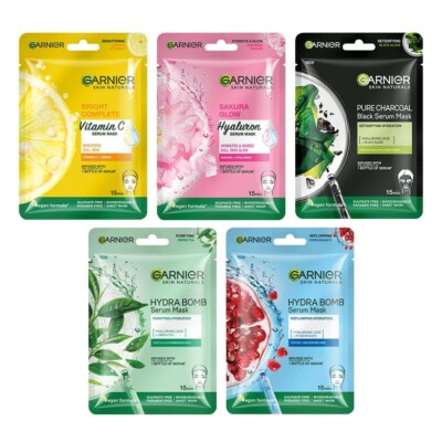 Garnier Skin Naturals, Face Mask Set, Pore Reducing, Brightening | Free Shipping