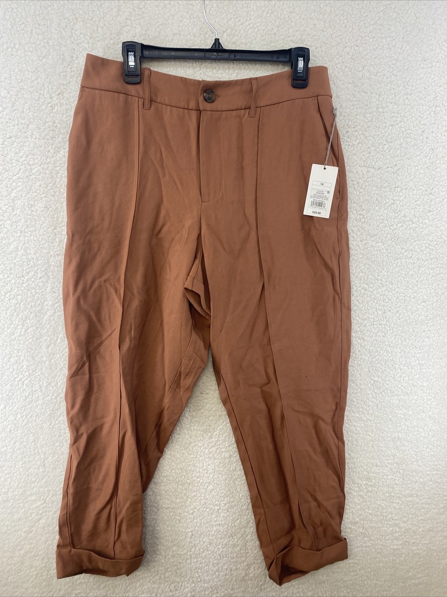 Women's High-Rise Slim Straight Leg Pintuck Ankle Pants - A