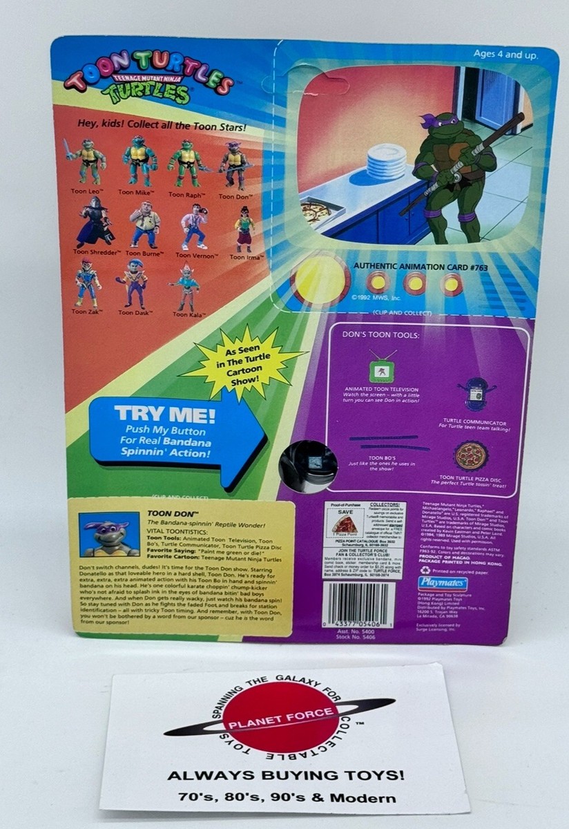 1992 Toon Don MOC Carded TMNT Vintage Ninja Turtles Figure