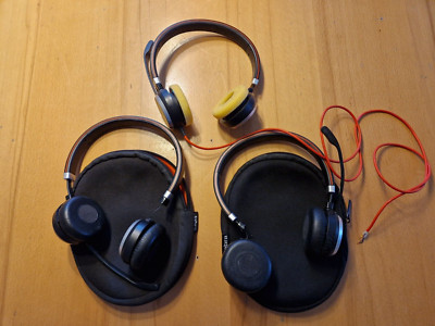  2x Jabra Evolve 65 Stereo Headset UC mit gebrochenen Hörmuschel-Haltern