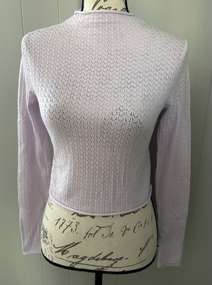 Target Wild Fable Long Sleeved Eyelet Shirt Cropped Size Small S Light Violet