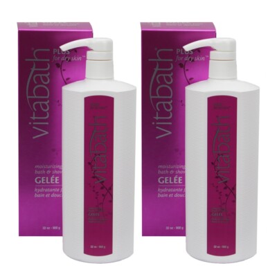 Vitabath Plus for Dry Skin Moisturizing Bath & Shower Gelee 32 oz - 2 Pack