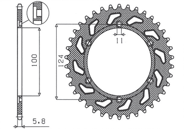 Pignon arrière de précision JTR735.45 en acier trempé 45 dents pour Ducati 696
