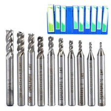 10pcs 4 Flute HSS End Mill Set Straight Shank Milling Cutter Tool Drill 1.5-6mm