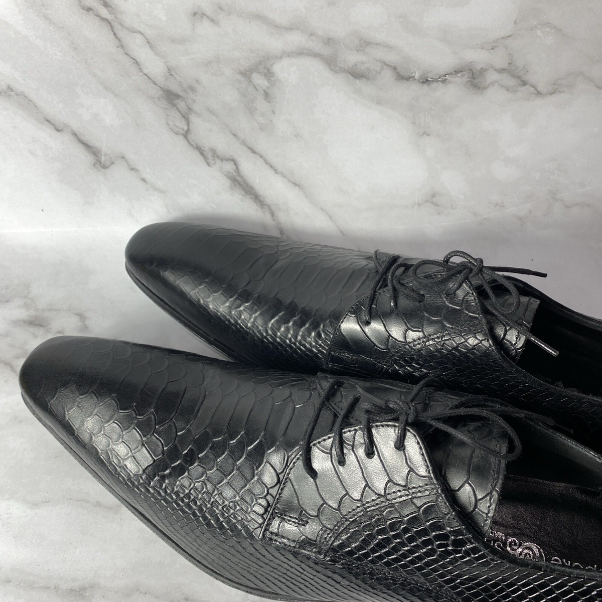 Made In Italy Black and Gray Textured Oxfords Men main image 3