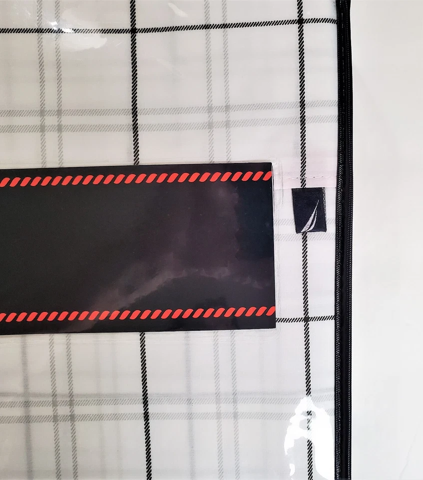 Nautica King Sheet Set Windowpane Plaid White Gray 100% Long Staple Cotton 200TC - Image 4 of 4