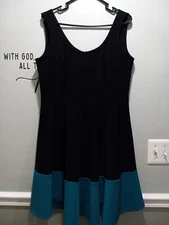 FTF FASHION TO FIGURE WOMENS PLUS SIZE 1 ELEGANT DRESS ZIP UP SLEEVELESS